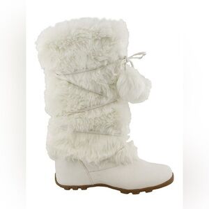 Talia-Hi Women Mukluk Faux Fur Boot Mid Calf Winter Snow White 7